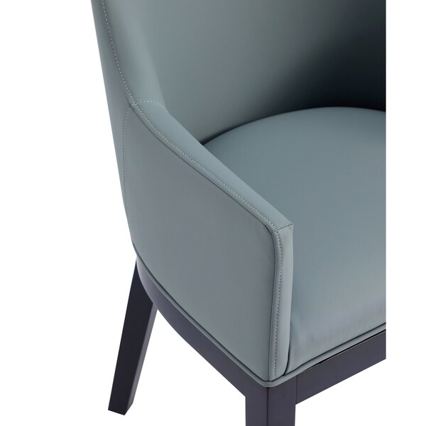 Manhattan Comfort Gansevoort Faux Leather Dining Armchair in Pewter - Set of 2 - 2-DC051AR-PT