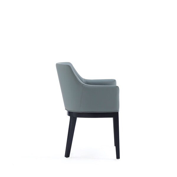 Manhattan Comfort Gansevoort Faux Leather Dining Armchair in Pewter - Set of 2 - 2-DC051AR-PT