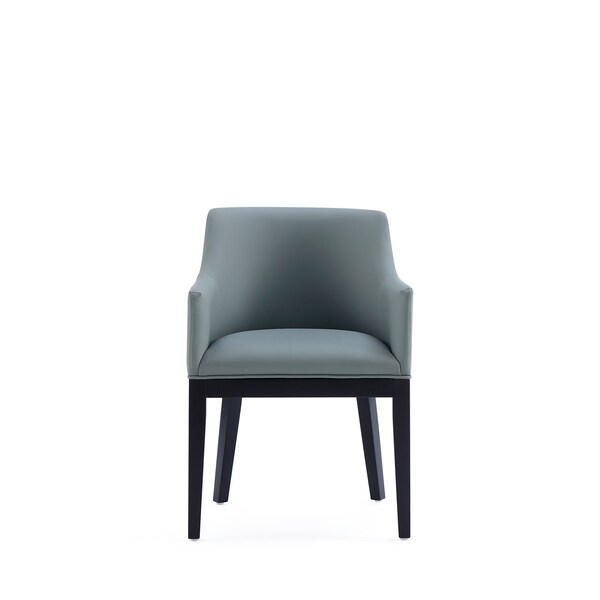 Manhattan Comfort Gansevoort Faux Leather Dining Armchair in Pewter - Set of 2 - 2-DC051AR-PT