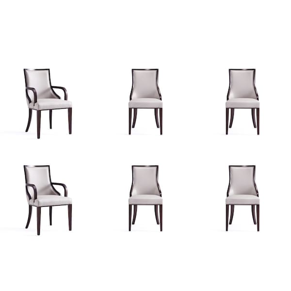 Manhattan Comfort Traditional 6-Piece Dining Chair and Armchairs for Dining Use - 4-DC048-LG