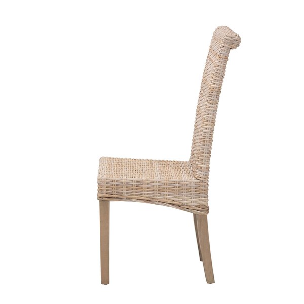 Bali & Pari Santiago Bohemian Grey Natural Kubu Rattan and Mango Wood Dining Chair - 245-13709-ZORO