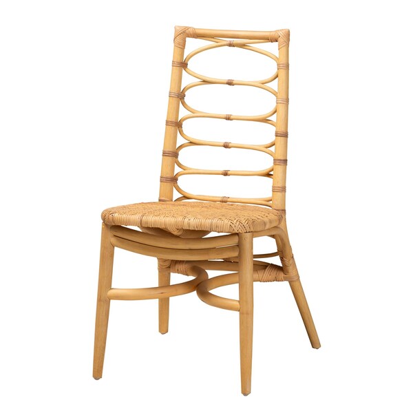 Bali & Pari Lisbon Modern Bohemian Natural Rattan Dining Chair - 235-13215-ZORO