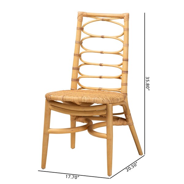 Bali & Pari Lisbon Modern Bohemian Natural Rattan Dining Chair - 235-13215-ZORO