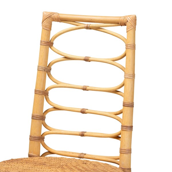 Bali & Pari Lisbon Modern Bohemian Natural Rattan Dining Chair - 235-13215-ZORO