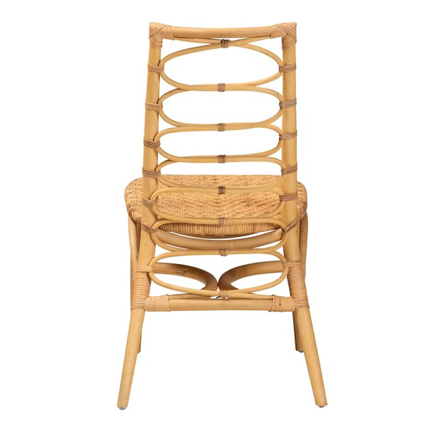 Bali & Pari Lisbon Modern Bohemian Natural Rattan Dining Chair - 235-13215-ZORO