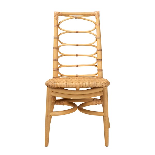 Bali & Pari Lisbon Modern Bohemian Natural Rattan Dining Chair - 235-13215-ZORO