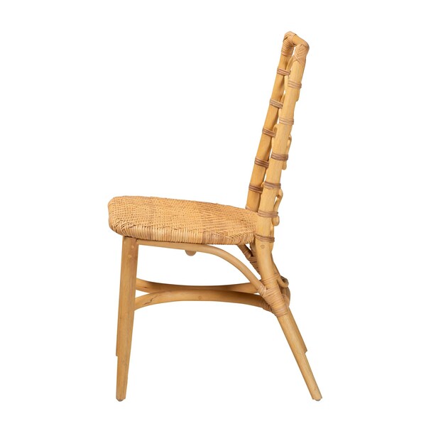 Bali & Pari Lisbon Modern Bohemian Natural Rattan Dining Chair - 235-13215-ZORO