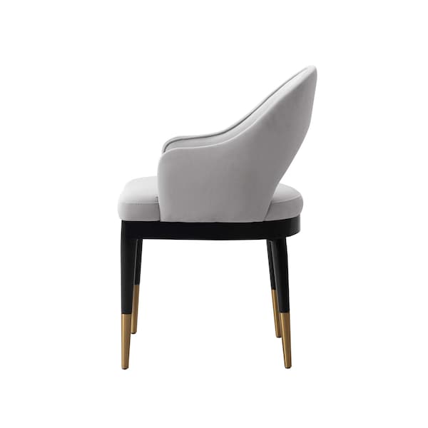 Manhattan Comfort Carrington Dining Armchair in Light Grey, 2PK - 2-DC089AR-LG