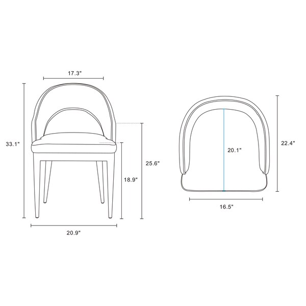 Manhattan Comfort Carrington Dining Armchair in Light Grey, 2PK - 2-DC089AR-LG