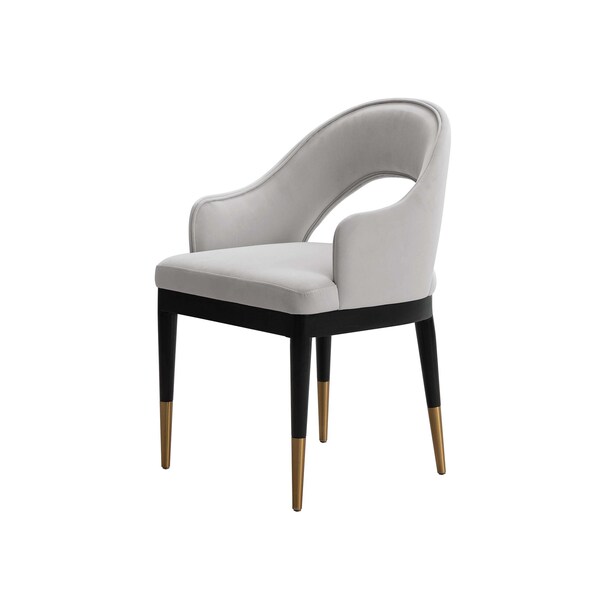 Manhattan Comfort Carrington Dining Armchair in Light Grey, 2PK - 2-DC089AR-LG