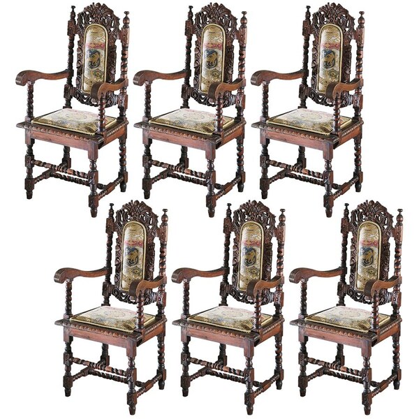 Design Toscano Charles II Chairs, Armchairs, PK 6 - AF91010