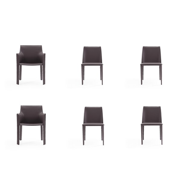 Manhattan Comfort Paris 6-Piece Dining Chairs in Grey - 4-DC3432-GY