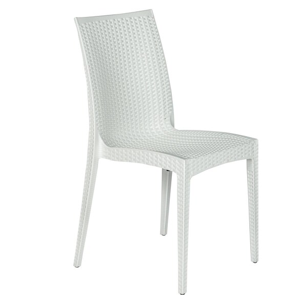 Kd Americana 35 x 16 in. Weave Mace Indoor & Outdoor Armless Dining Chair, White - KD3035887
