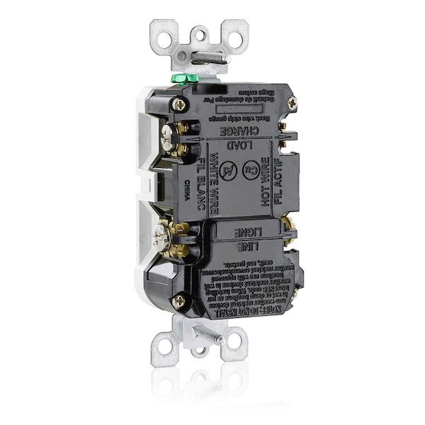 Leviton H.G. Duplex Afci Recept, White, 20 Amp - AFTR2-HGW