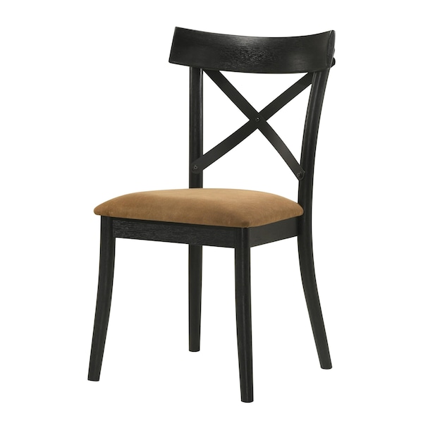 Acme Wooden Side Chairs in Brown and Black, 2PK - ER-0152BK