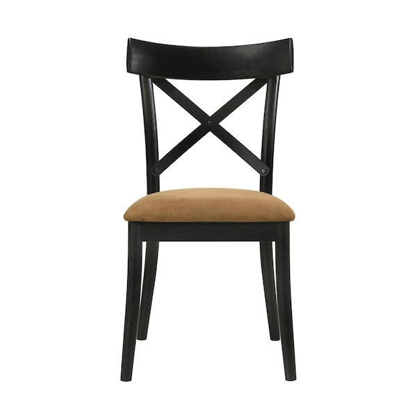 Acme Wooden Side Chairs in Brown and Black, 2PK - ER-0152BK