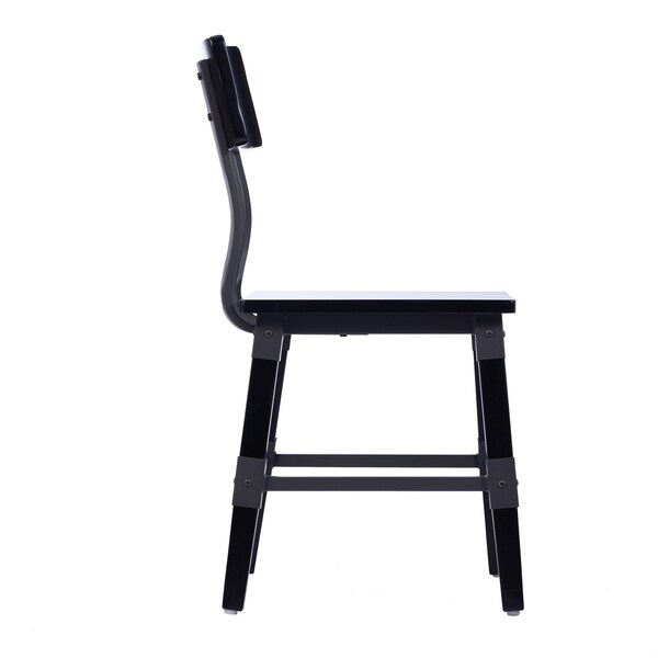 Flash Furniture Jackson Commercial Grade Rustic Black Industrial Wood Dining Chair, 4PK - 4-XU-DG-W0236-BLK-GG