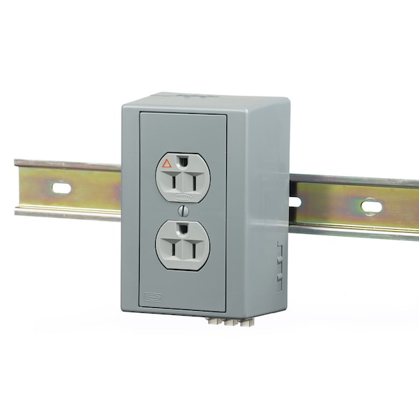 Hubbell Wiring Device-Kellems Complete Unit- IG, DIN Rail Box, 15A, IG, Gray - DRUBIG15