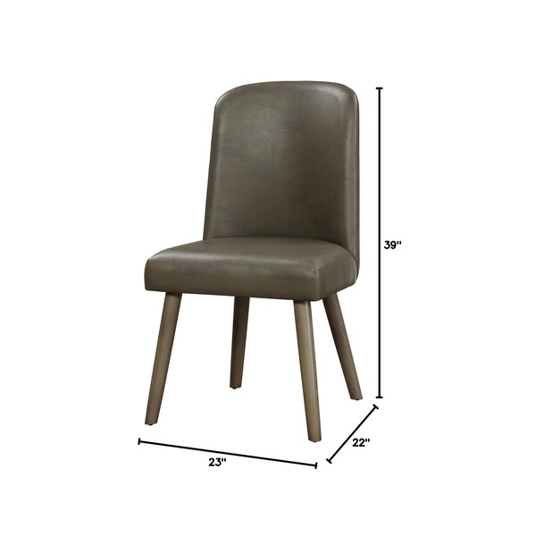 Acme Faux Leather Upholstered Dining Side Chair in Gray, 2PK - ER-074GY