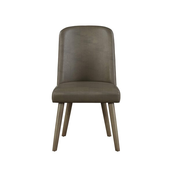 Acme Faux Leather Upholstered Dining Side Chair in Gray, 2PK - ER-074GY