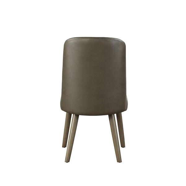 Acme Faux Leather Upholstered Dining Side Chair in Gray, 2PK - ER-074GY