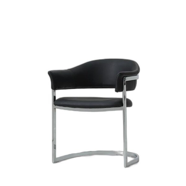 Homeroots Contemporary Leatherette Dining Chair - Black - 284242