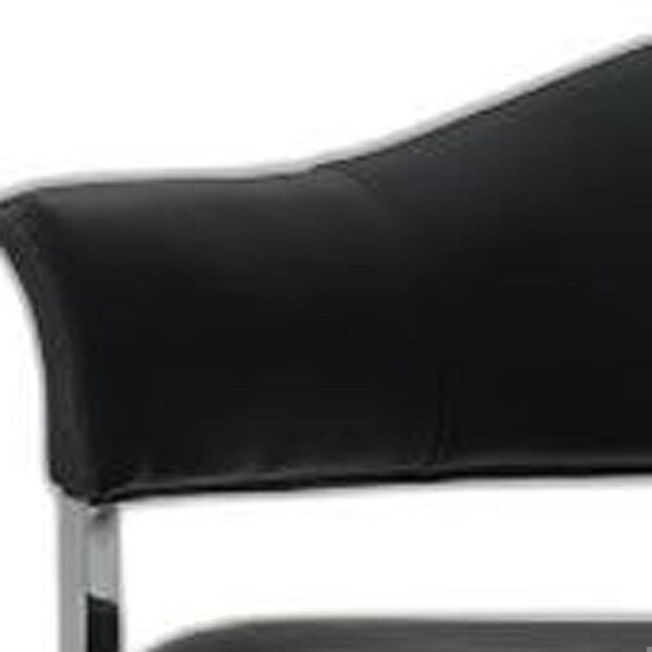 Homeroots Contemporary Leatherette Dining Chair - Black - 284242