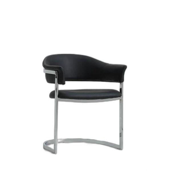 Homeroots Contemporary Leatherette Dining Chair - Black - 284242