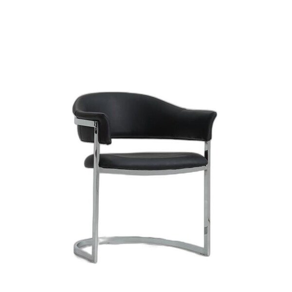 Homeroots Contemporary Leatherette Dining Chair - Black - 284242