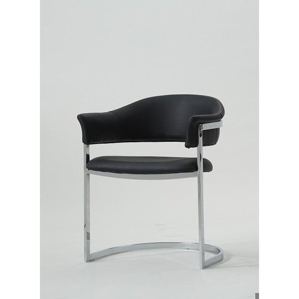 Homeroots Contemporary Leatherette Dining Chair - Black - 284242