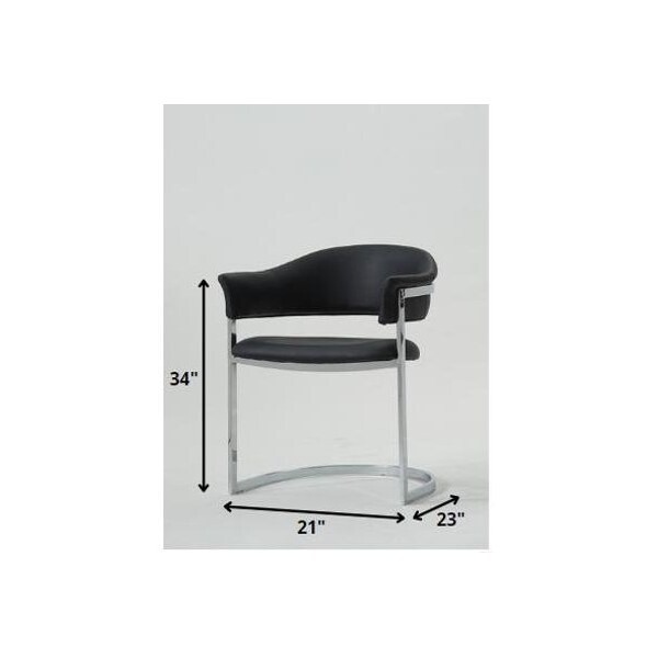 Homeroots Contemporary Leatherette Dining Chair - Black - 284242