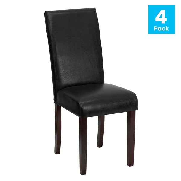 Flash Furniture 16 W, 19 L, 39 H - 4-BT-350-BK-LEA-023-GG