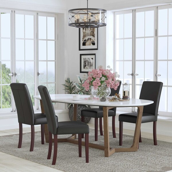Flash Furniture 16 W, 19 L, 39 H - 4-BT-350-BK-LEA-023-GG