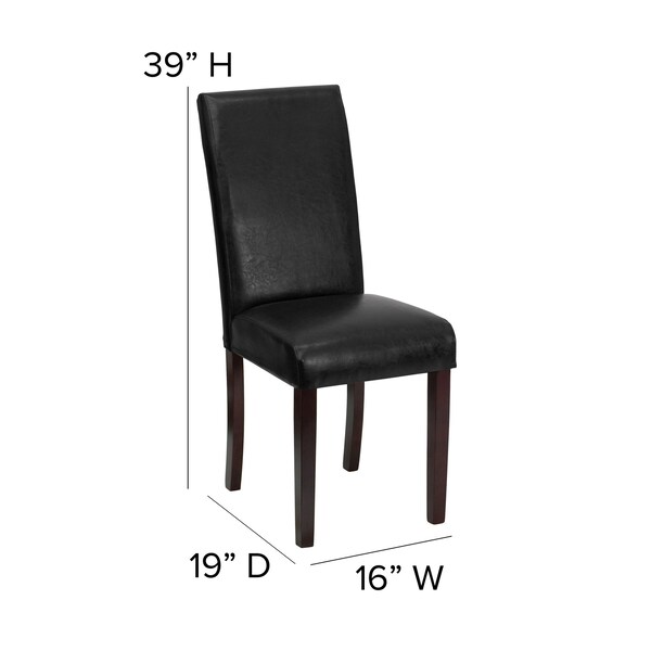 Flash Furniture 16 W, 19 L, 39 H - 4-BT-350-BK-LEA-023-GG