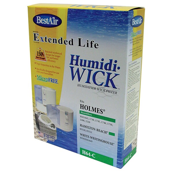 Extended Life BestAir Humidifier Wick 1 pk For Fits for Bionaire model BCM1745 BWF-64 - H64-PDQ-4