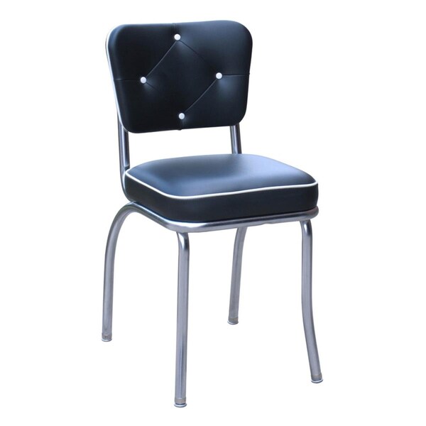 Bookazine 4240 Lucy Diner Chair -Black-Seat  - Chrome - TI119977
