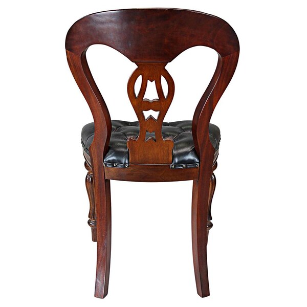Design Toscano Simsbury Manor Tufted Leather Side Chair, PK 2 - AF91060