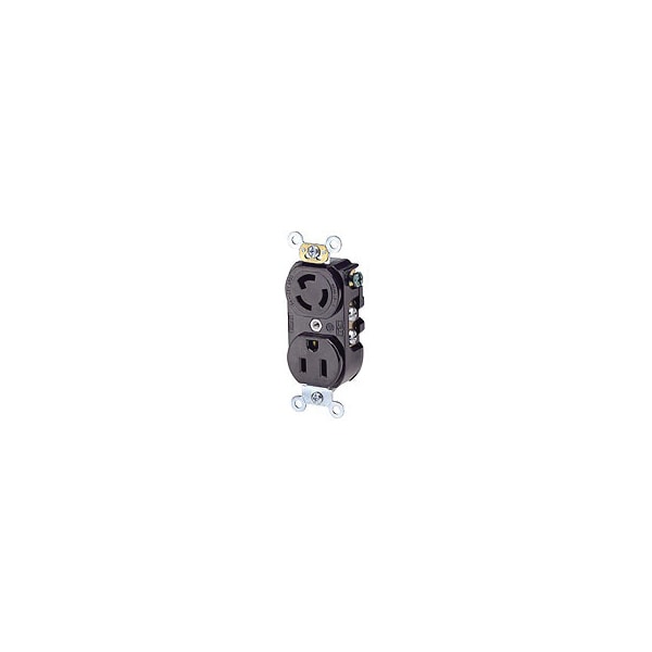 Leviton 15A Duplex Combo Receptacle 2P 3W 125V L5-15R Bk - 4795-2R