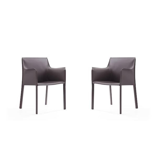 Manhattan Comfort Paris Armchair in Grey (Set of 2) - 2-DC034-GY