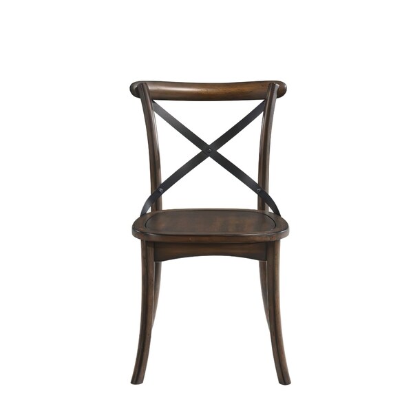 Acme Wooden Dining Chair in Dark Oak and Black, 2PK - ER-016DOAK