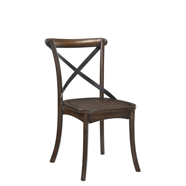 Acme Wooden Dining Chair in Dark Oak and Black, 2PK - ER-016DOAK