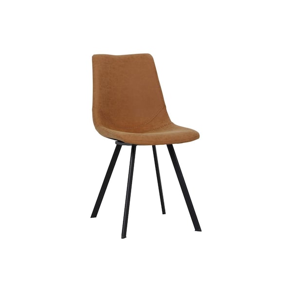 Kd Americana Markley Modern Leather Dining Chair with Metal Legs - Light Brown - KD3583710
