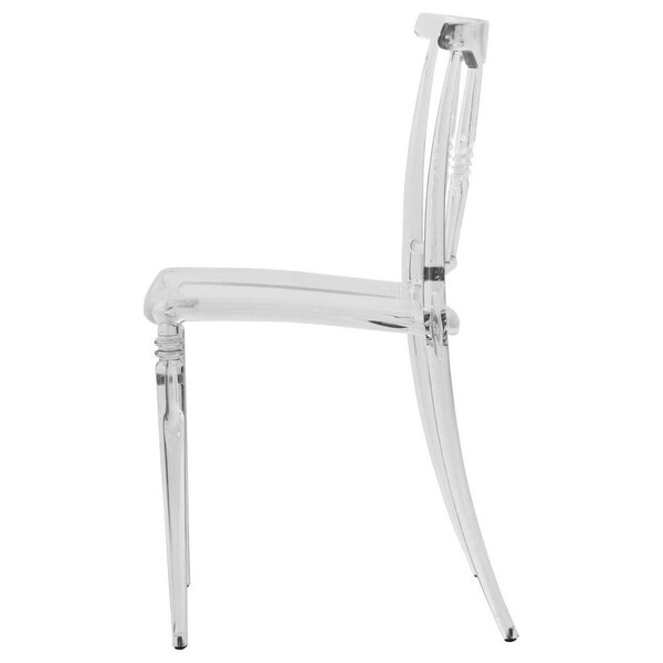 Leisuremod Spindle Transparent Modern Lucite Dining Chair, Clear, 4PK - SC19CL4