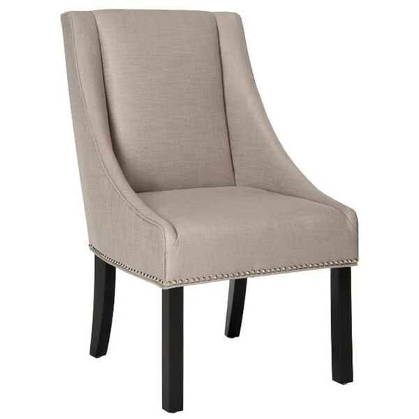 Safavieh Morris Sloping Arm Oyster Dining Chair - Silver Nail Heads- 39.4 x 27.2 x 23.2 in., 2PK - MCR4708B-SET2
