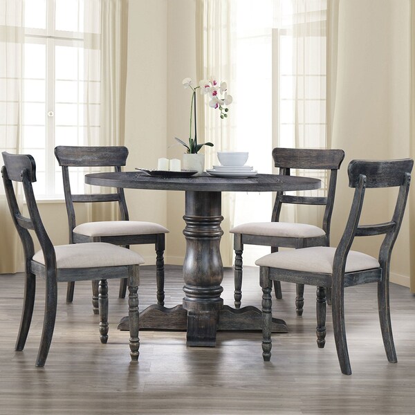 Acme 2 Pieces Dining Side Chair in Light Brown and Weathered Gray - ER-069GY