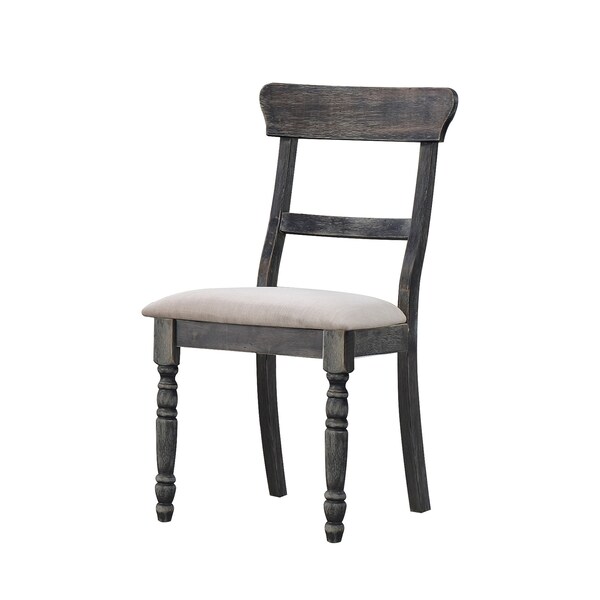 Acme 2 Pieces Dining Side Chair in Light Brown and Weathered Gray - ER-069GY