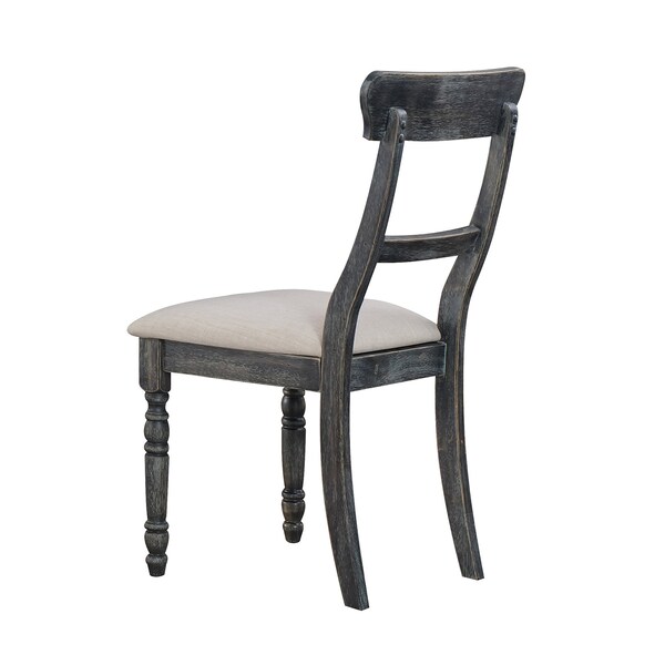 Acme 2 Pieces Dining Side Chair in Light Brown and Weathered Gray - ER-069GY