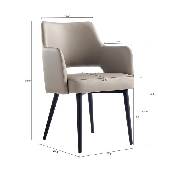 Manhattan Comfort Tremont Dining Arm Chair in Taupe - Set of 2 - 2-DC104AR-TP