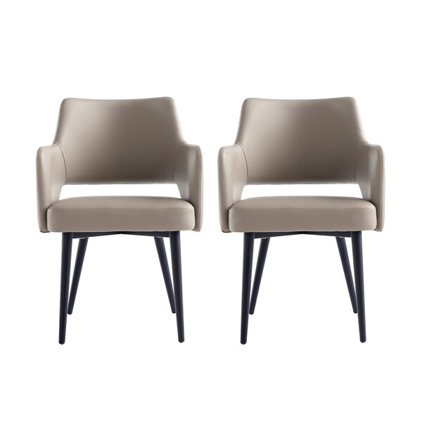 Manhattan Comfort Tremont Dining Arm Chair in Taupe - Set of 2 - 2-DC104AR-TP