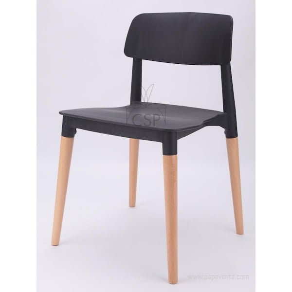 Commercial Seating Products CDPW1002-ZSFP-BK Mid Century Modern Side Chair - Black - 30 in. - RPP-MIDCENTURY-1002-BK-WEB1